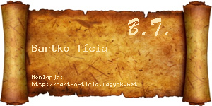 Bartko Tícia névjegykártya